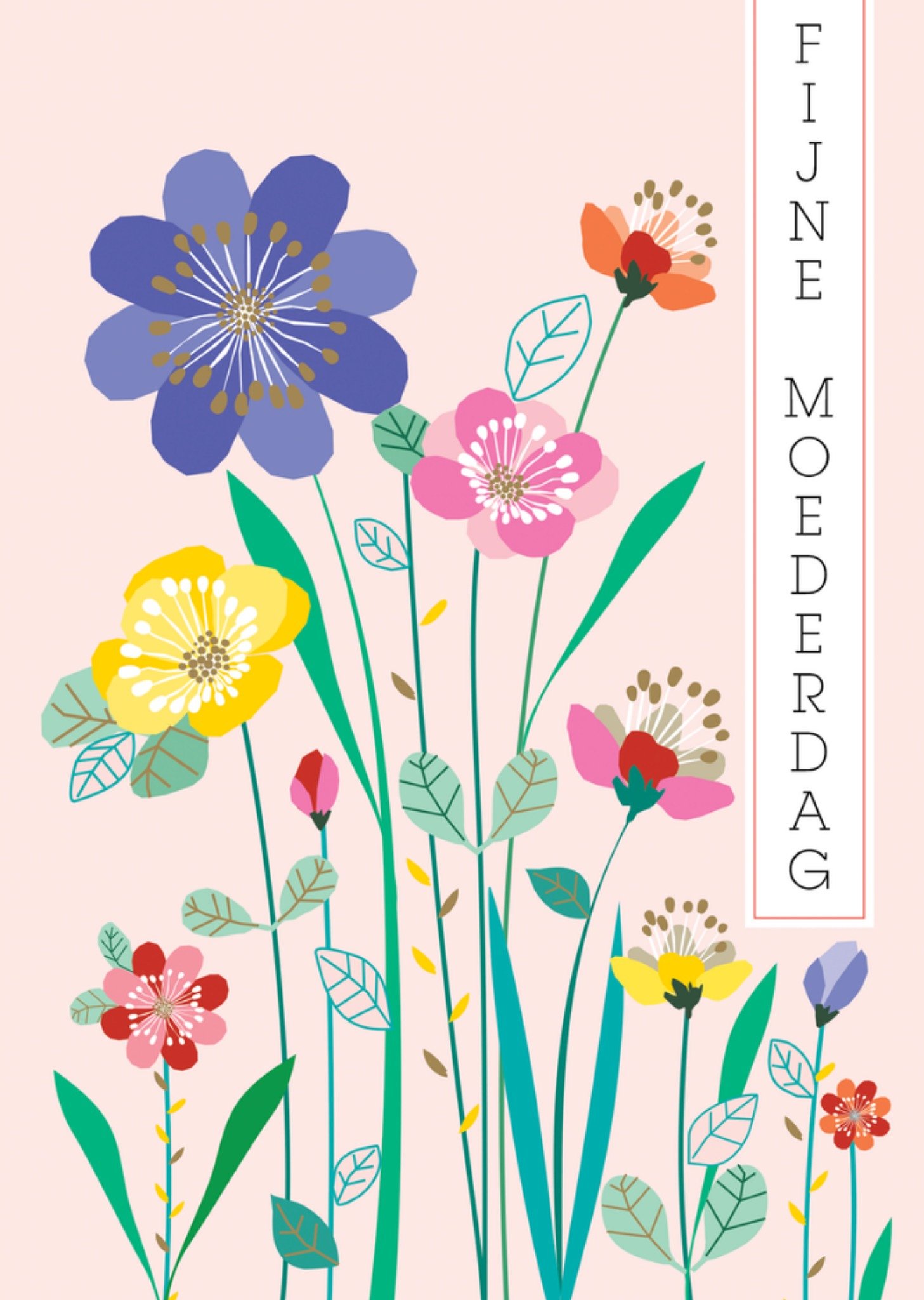 Moederdagkaart Fijne Moederdag Bloemensillustratie TMS