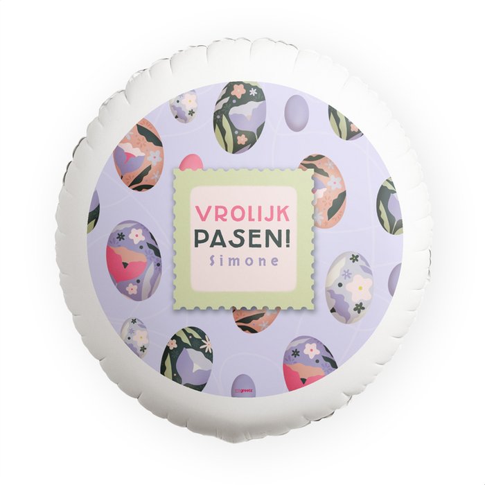 Ballon 'Vrolijk pasen met eigen naam'