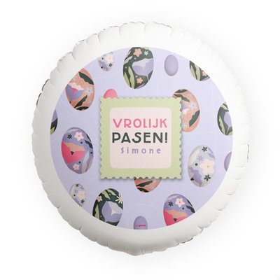 Ballon 'Vrolijk pasen met eigen naam'