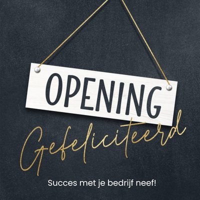 Succes Met Je Bedrijf Hangbord Opening Voor Neef Kaart