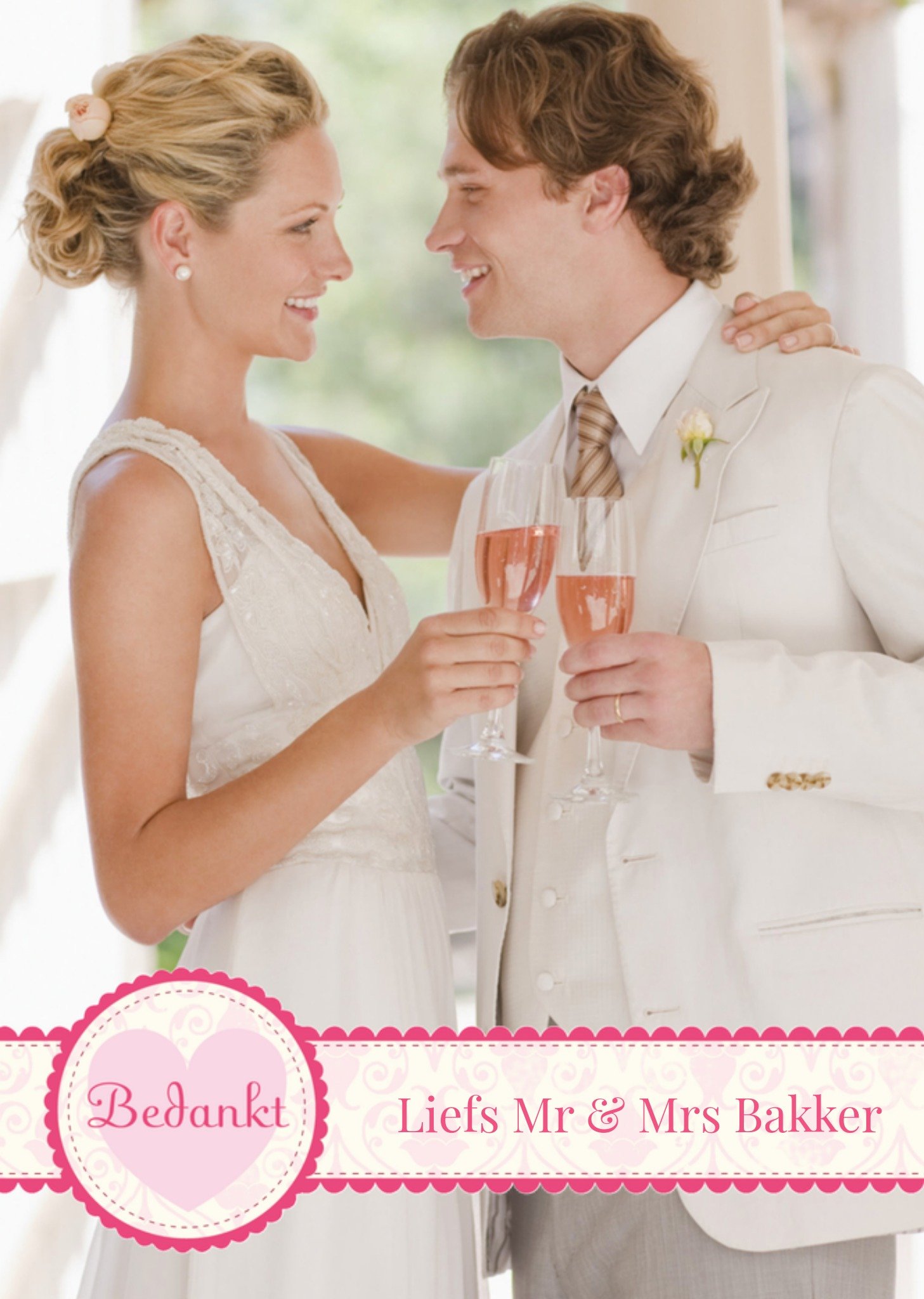 Bedankuitnodiging fotokaart met naam Kaart Greetz