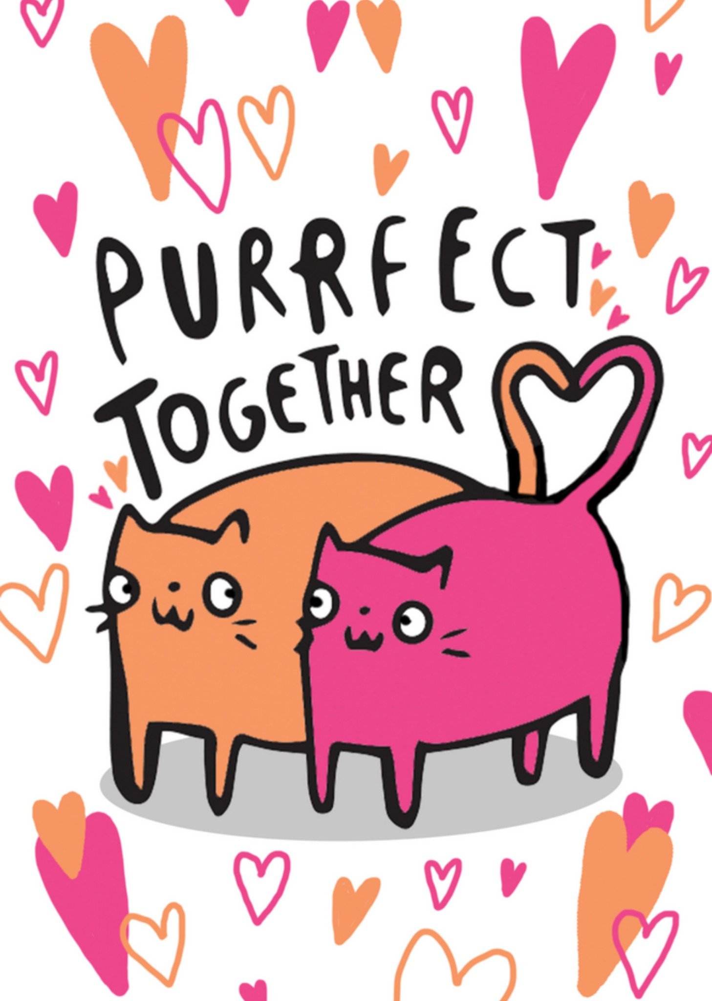 Katie Abey Valentijnskaart katten Kaart Katie Abey Design