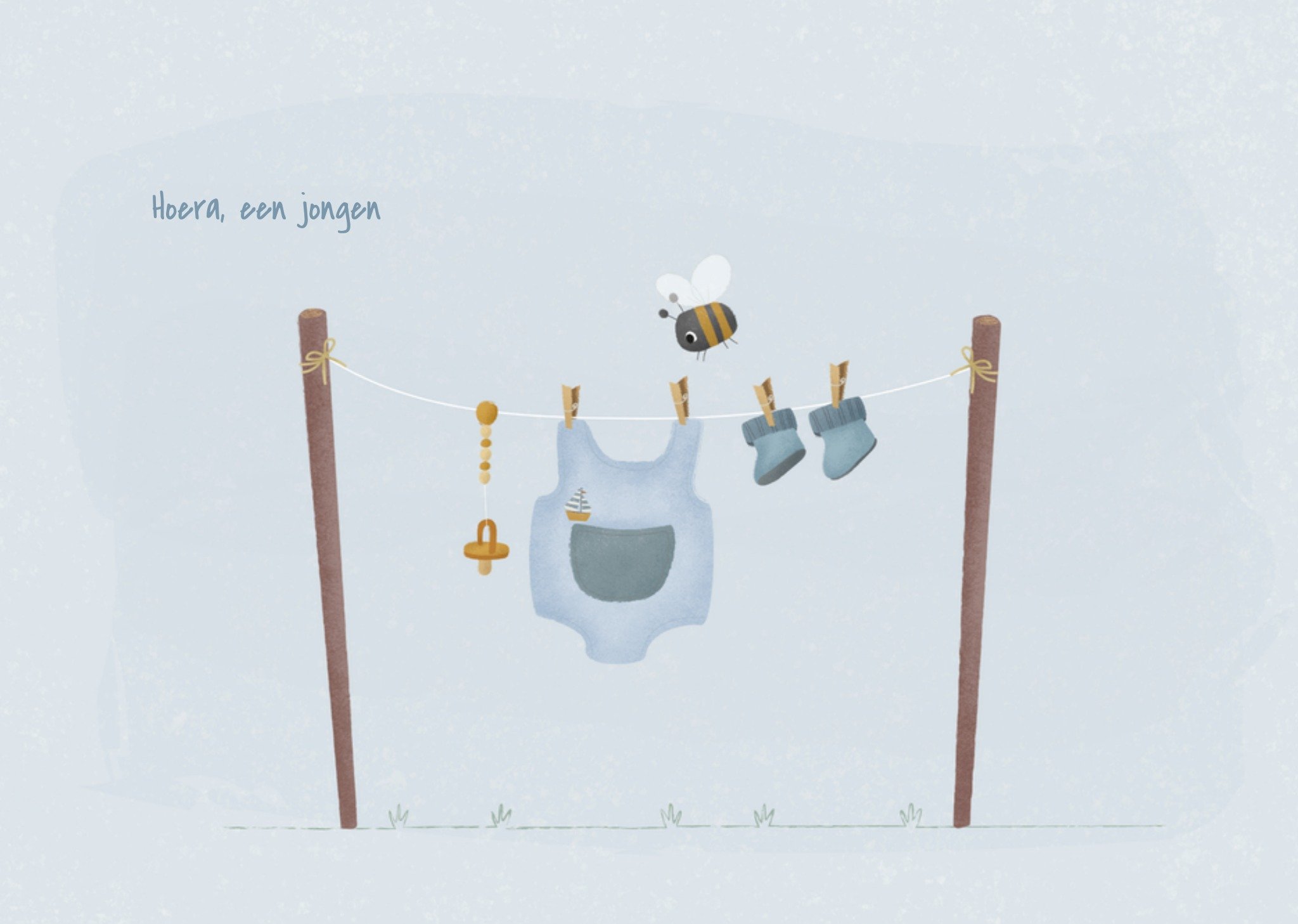 Geboortekaart Waslijn Kaart Little Dutch