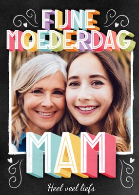 Kleurrijk Typografisch Foto Upload Mam Moederdag Kaart