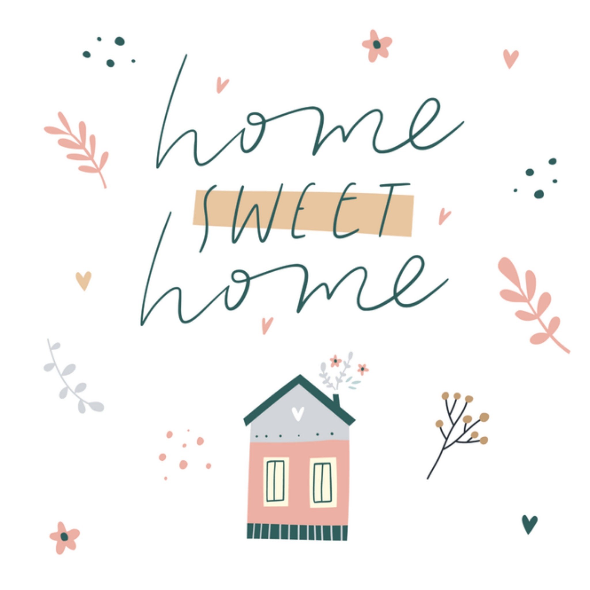 Papercute Nieuwe woning kaart Home Sweet Home Vierkant
