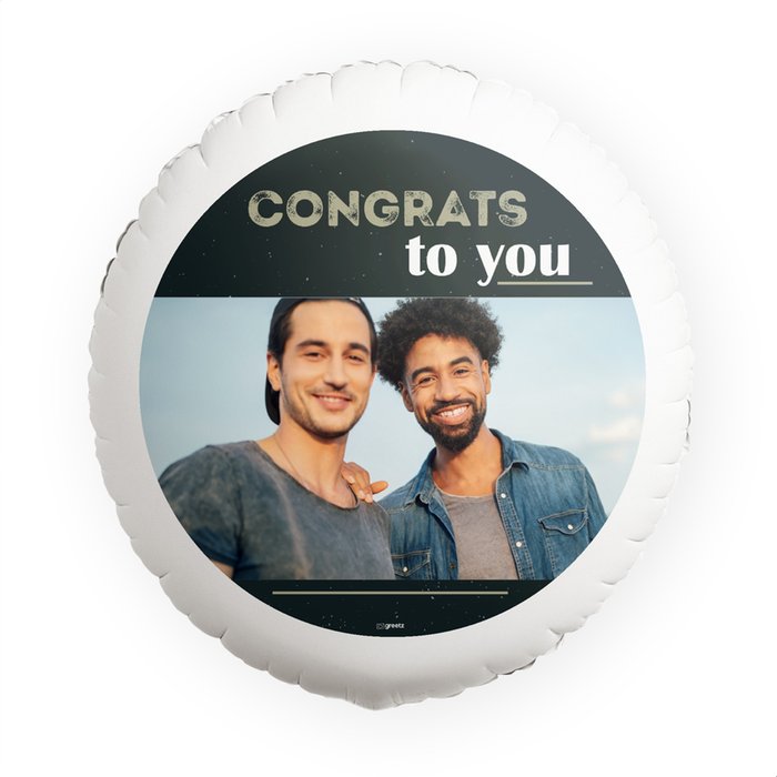 Ballon 'Congrats met eigen foto'