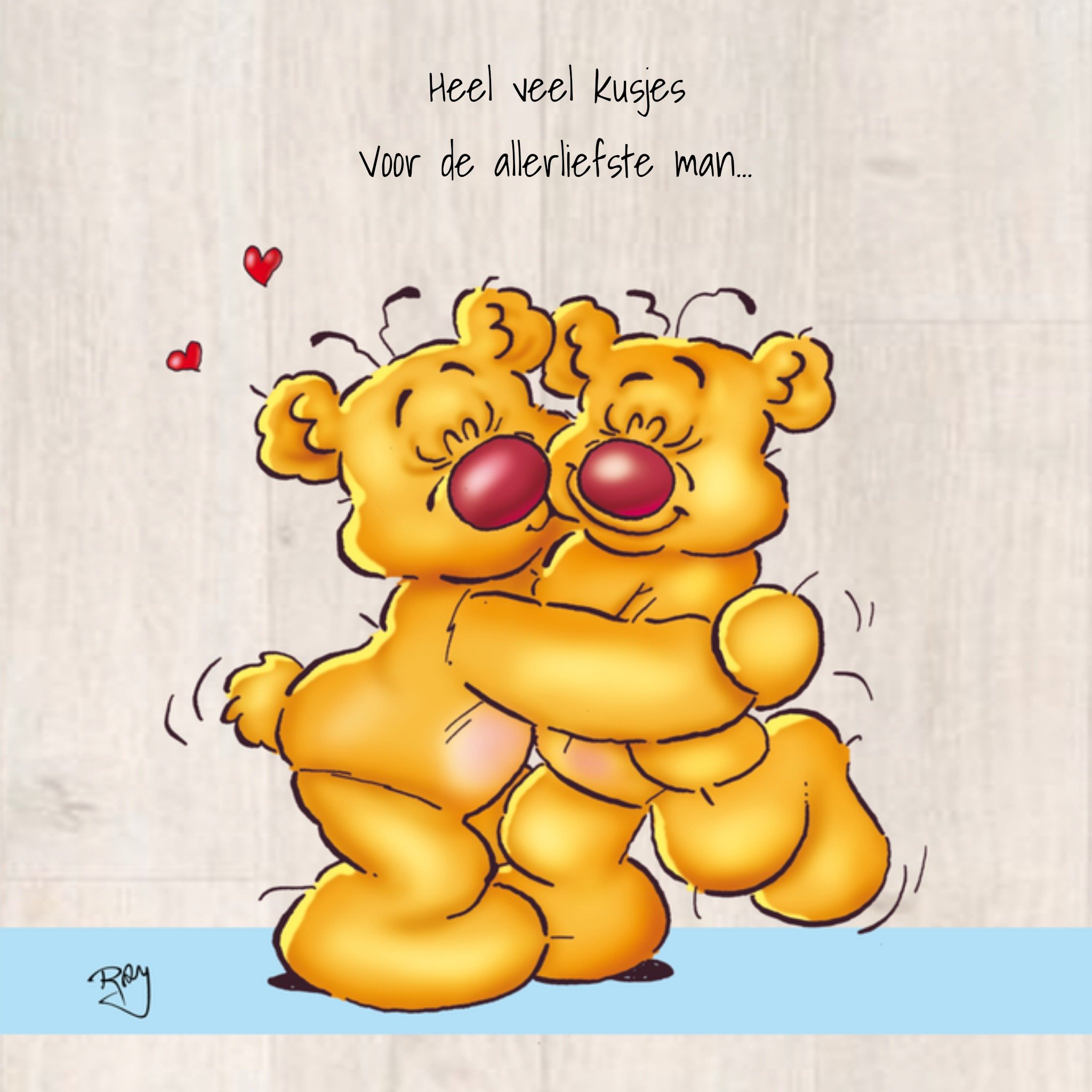 Liefdeskaart man beer Vierkante Kaart Doodles