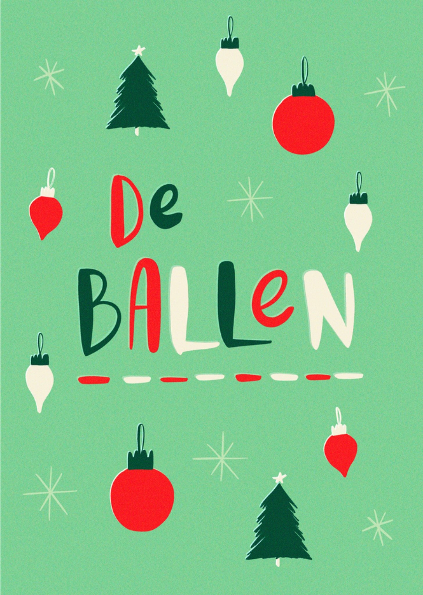 Greetz Kerstkaart De ballen Standard Card