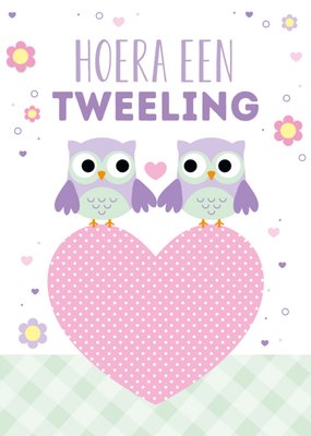 TMS | Geboortekaart | Tweeling | Uiltjes