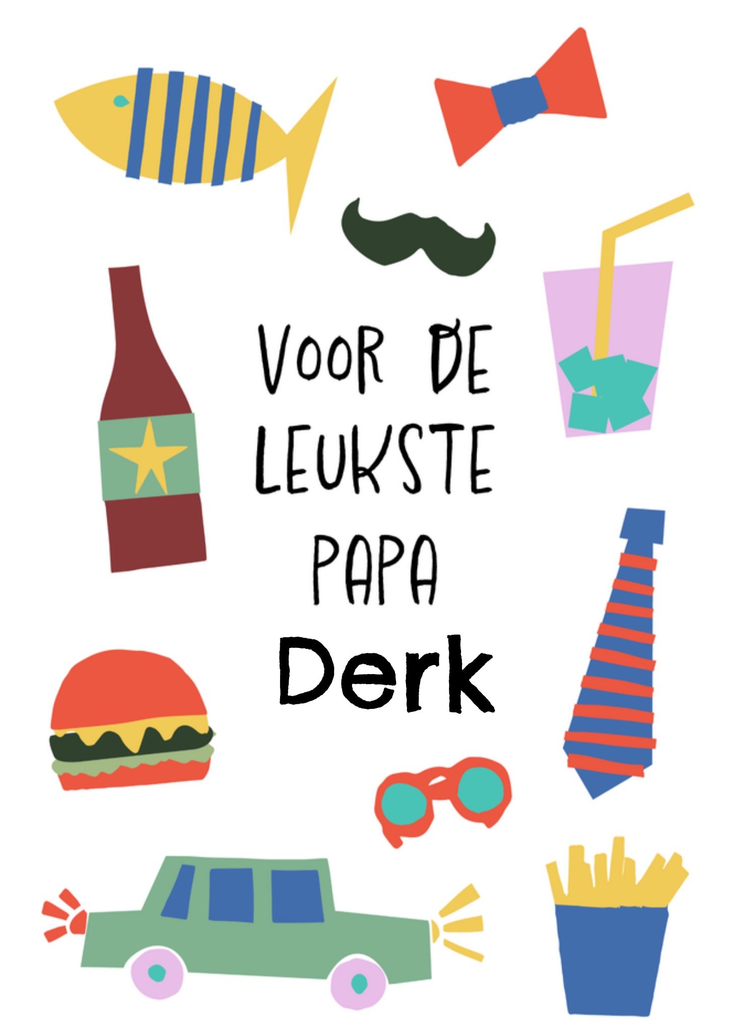 Greetz Vaderdagkaart Voor de leukste papa Standard Card