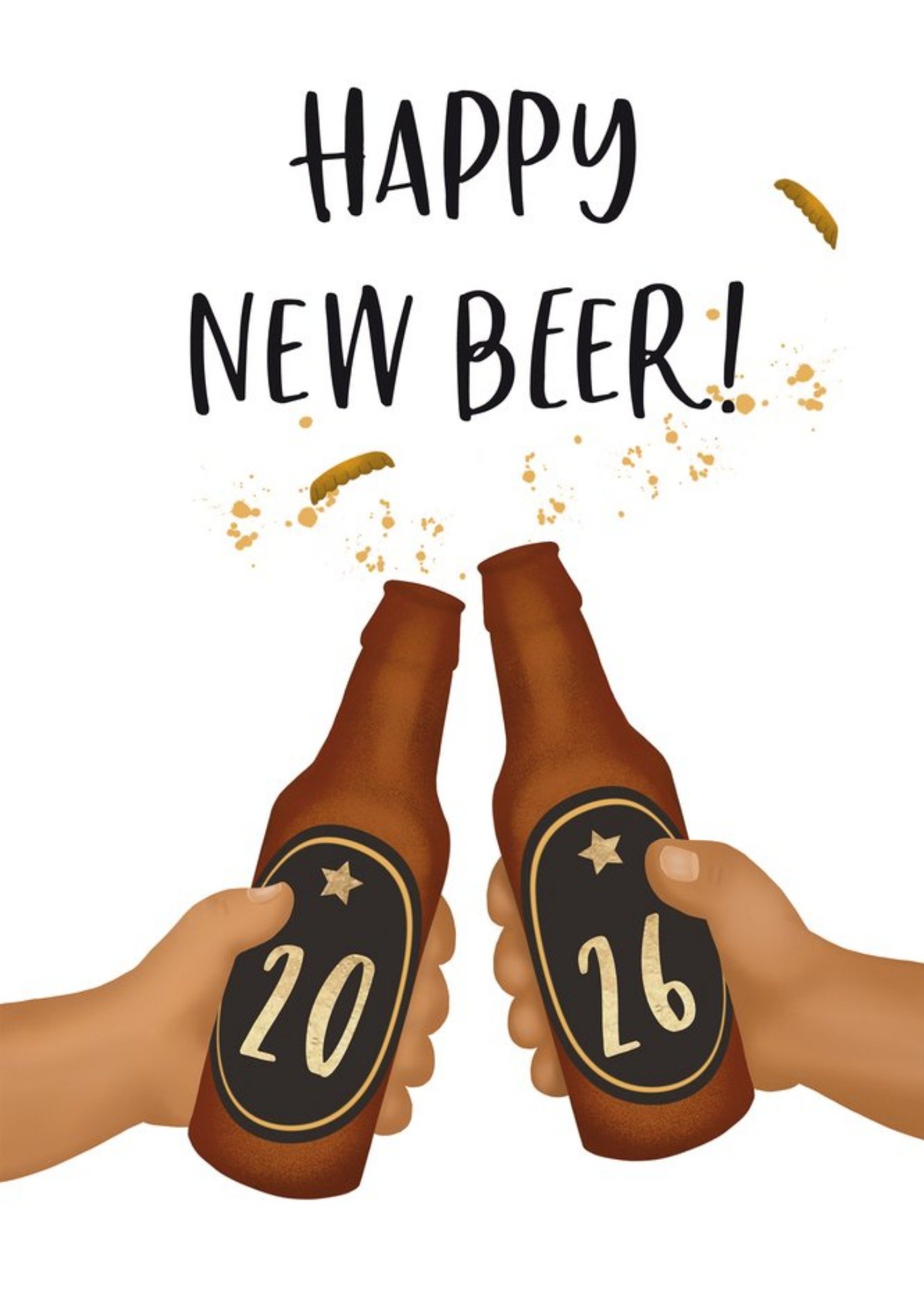Tsjip Kerstkaart Happy New Beer! 2026 Cheers! Standard Card