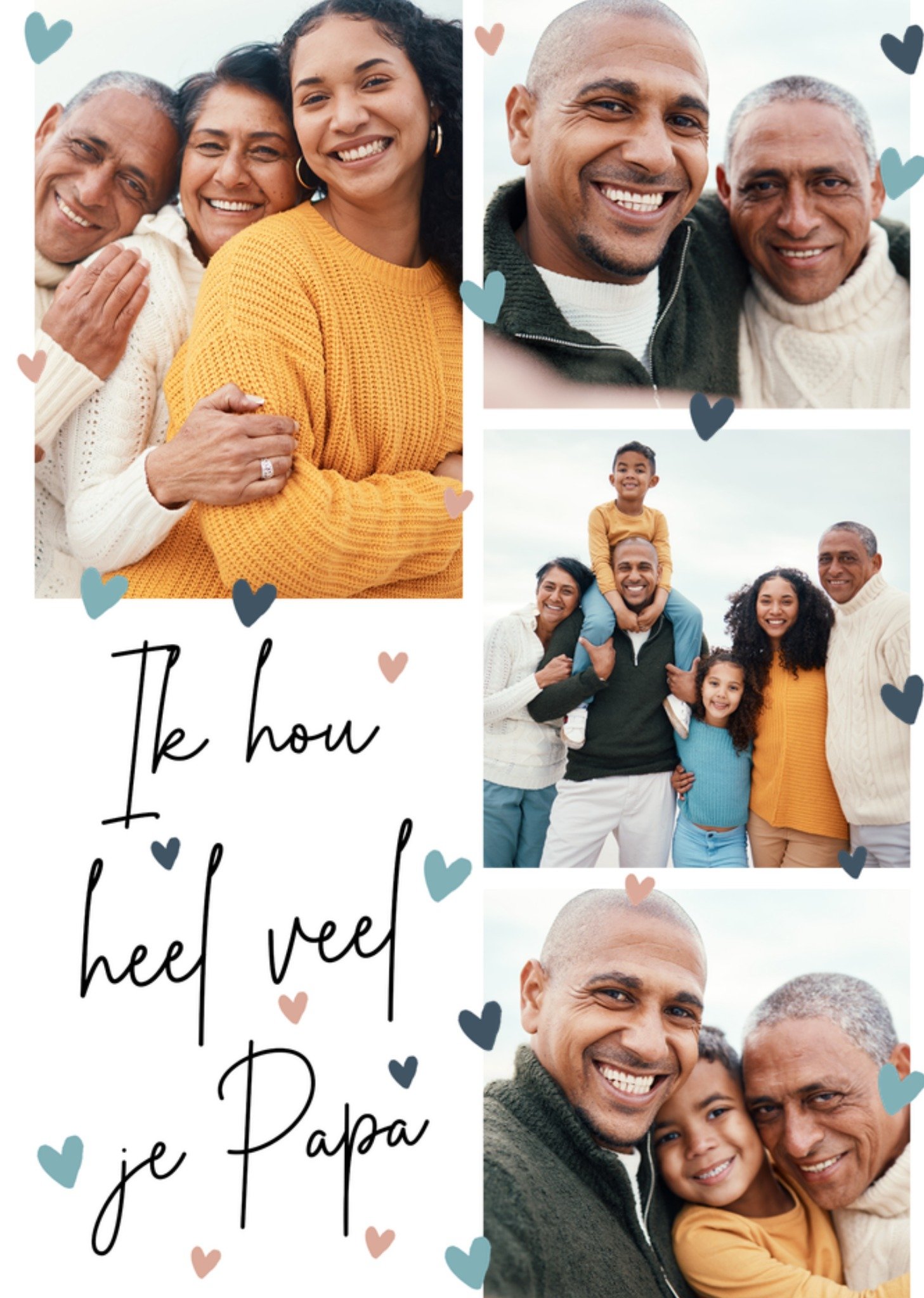 Vaderdagkaart Ik Hou Heel Veel Van Je Papa Foto Collage Met Aanpasbare Foto Greetz