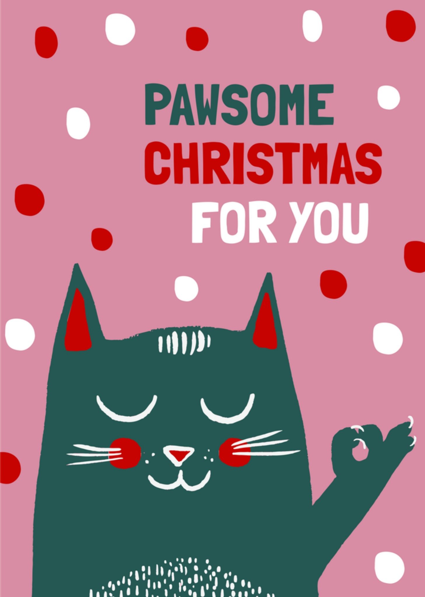 Kerstkaart Pawsome Christmas Greetz
