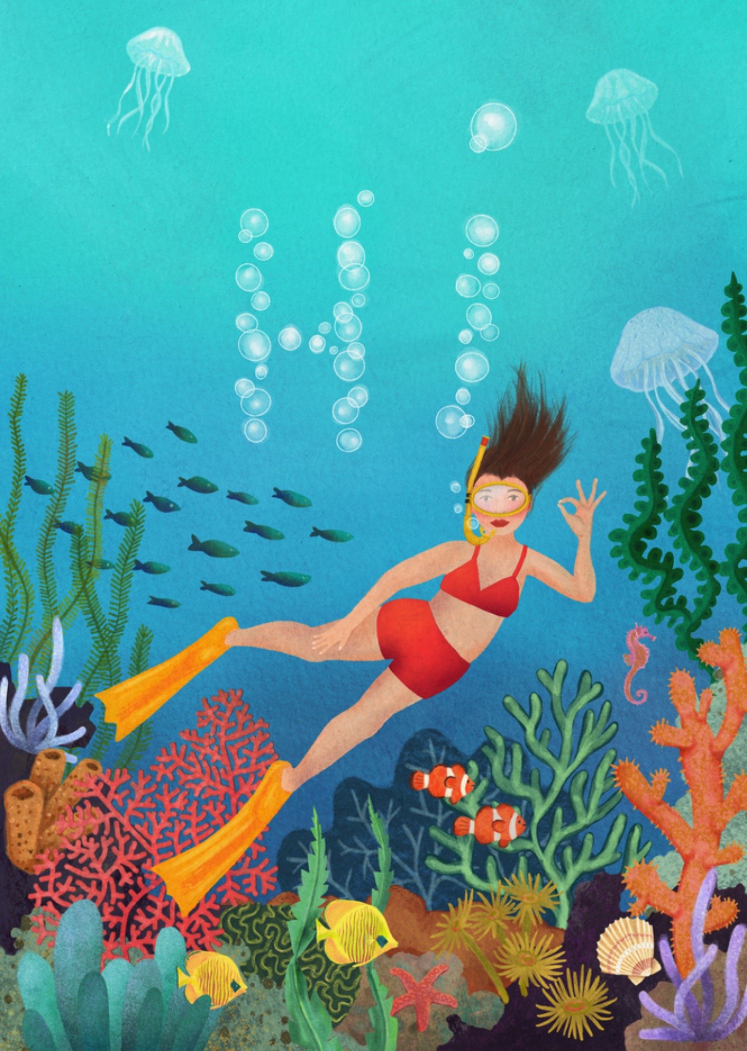 Zomaarkaart onderwater duiken Kaart Petit Konijn