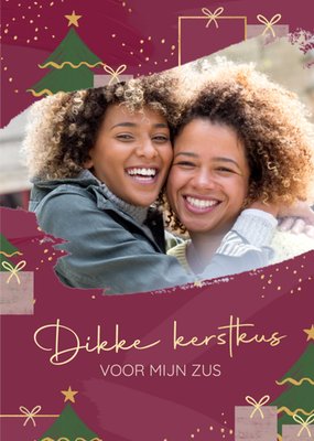 Greetz | Kerstkaart | Met foto | Dikke kerstkus | Zus