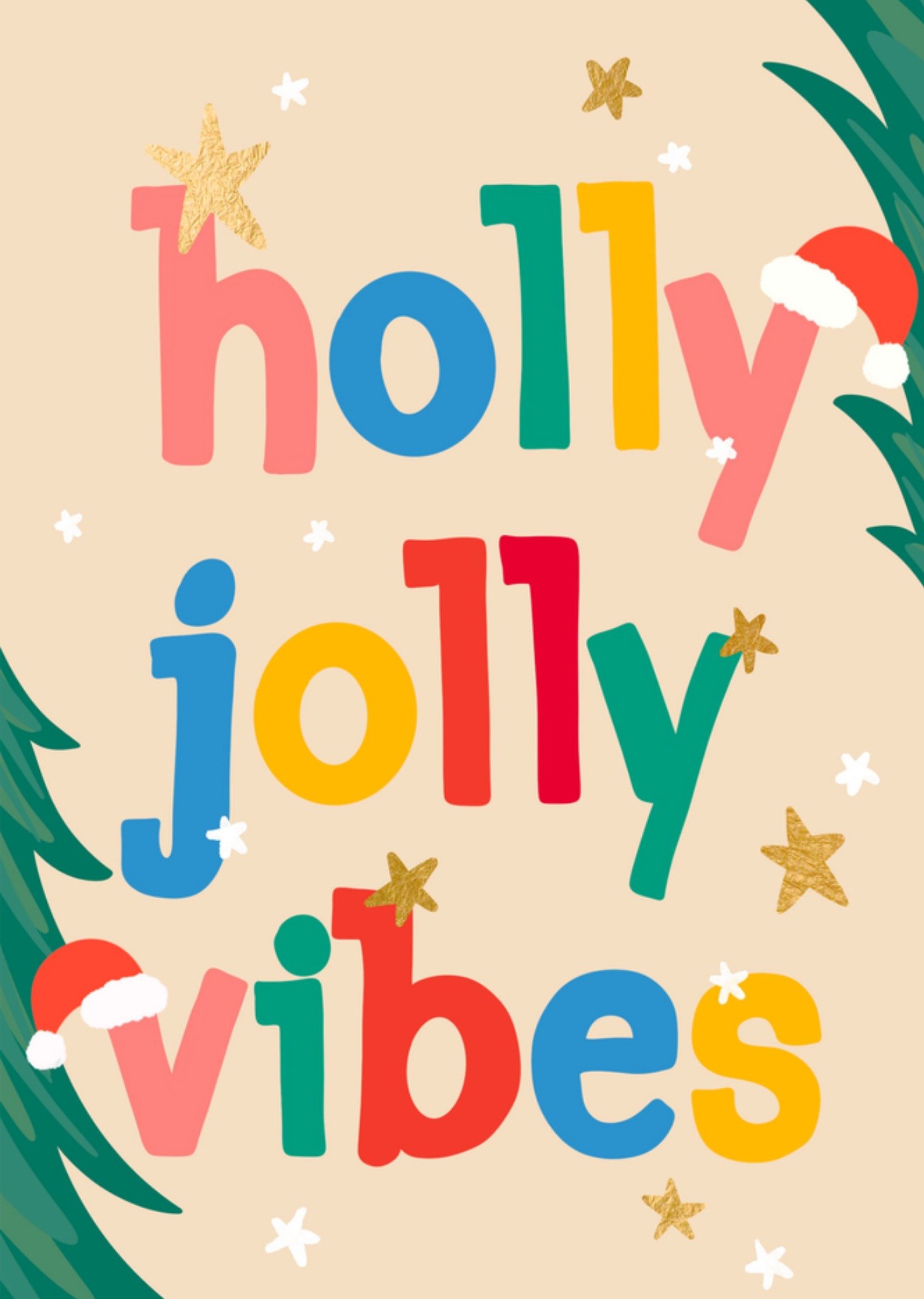 Greetz Kerstkaart Holly Jolly Vibes Standard Card
