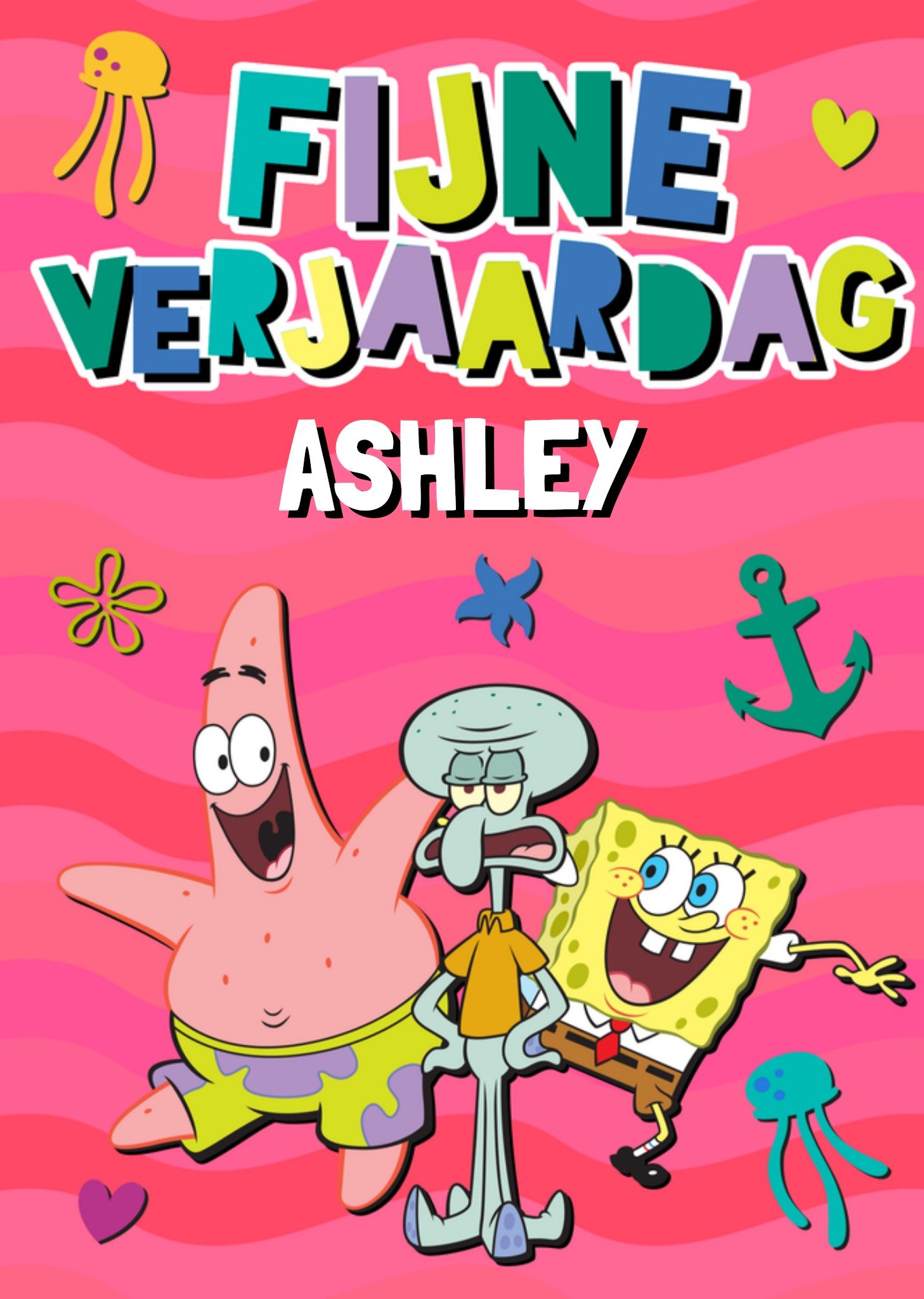 SpongeBob Squarepants Verjaardagskaart Met naam Kaart Spongebob