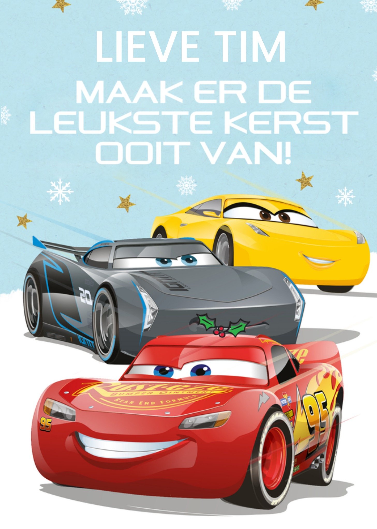 Kerstkaart Met naam Cars
