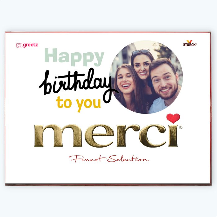 Merci | Birthday met eigen foto | 675g