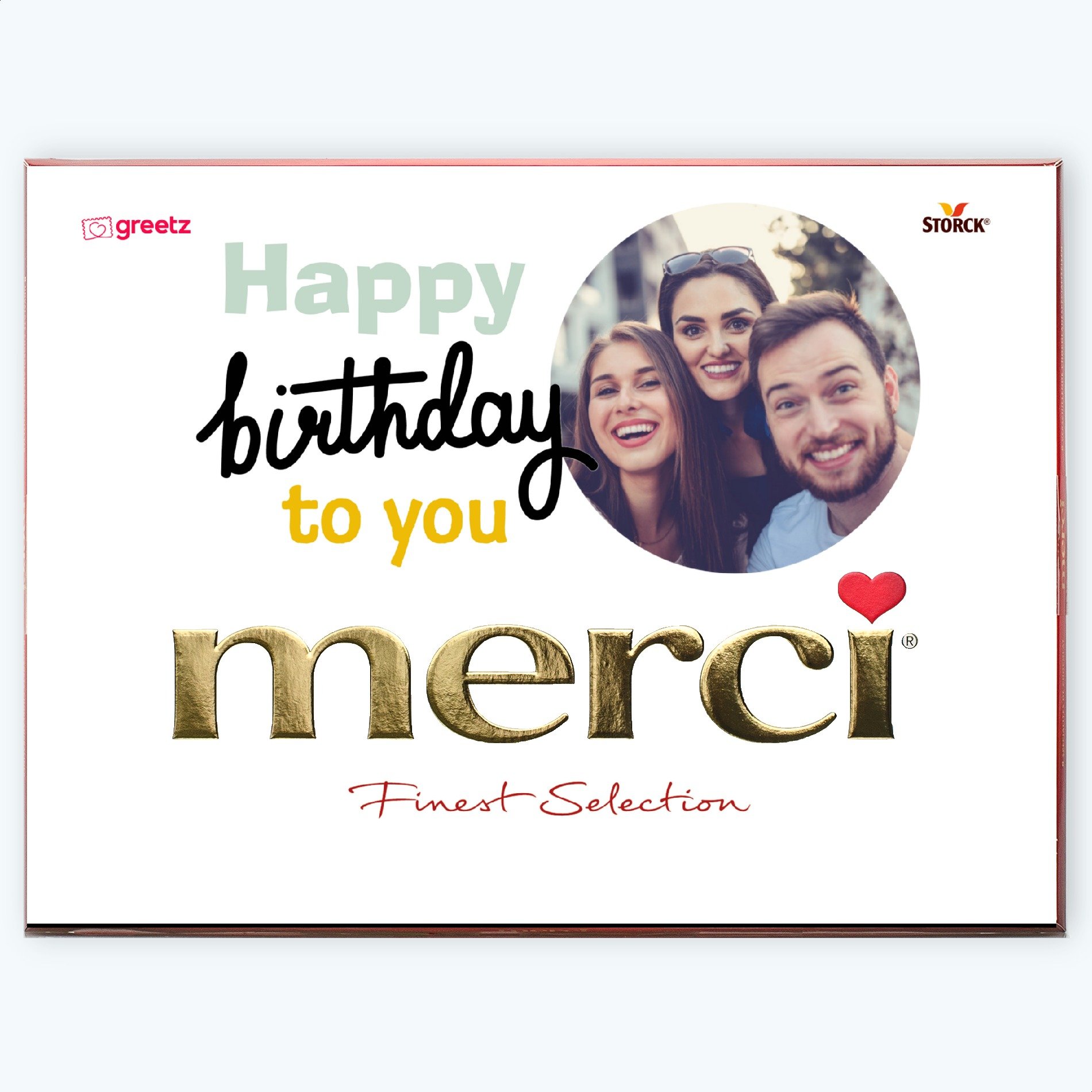 Merci | Birthday met eigen foto | 675g | Personalised Chocolate