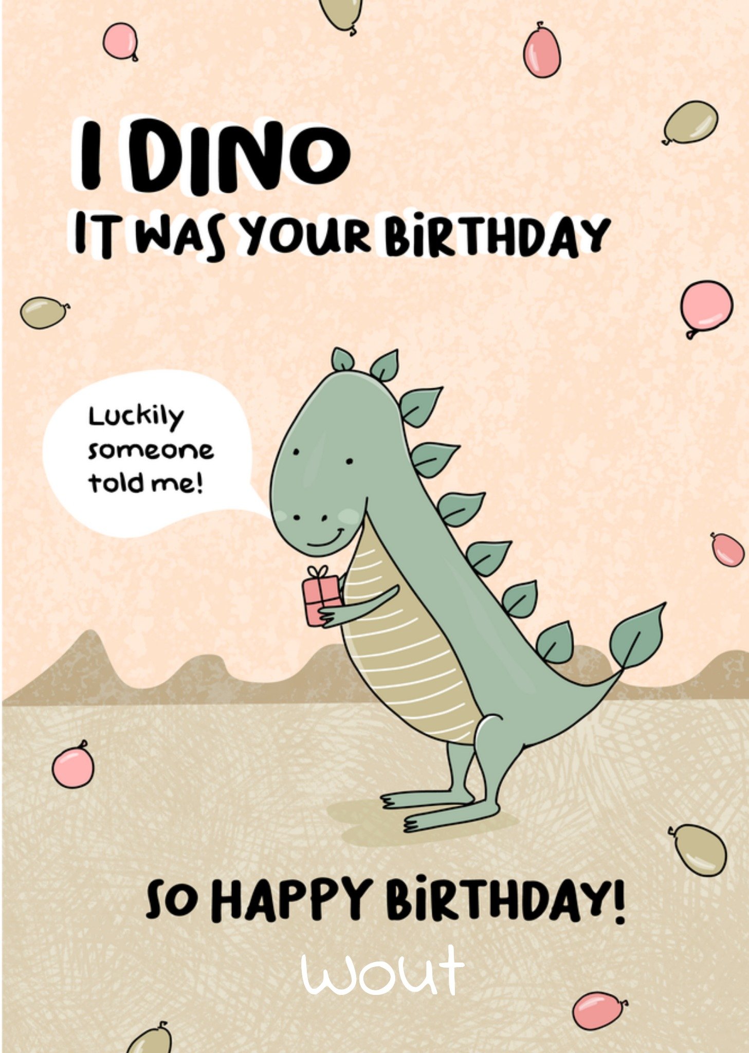 Verjaardagskaart Dino Kaart Liefs Jansje