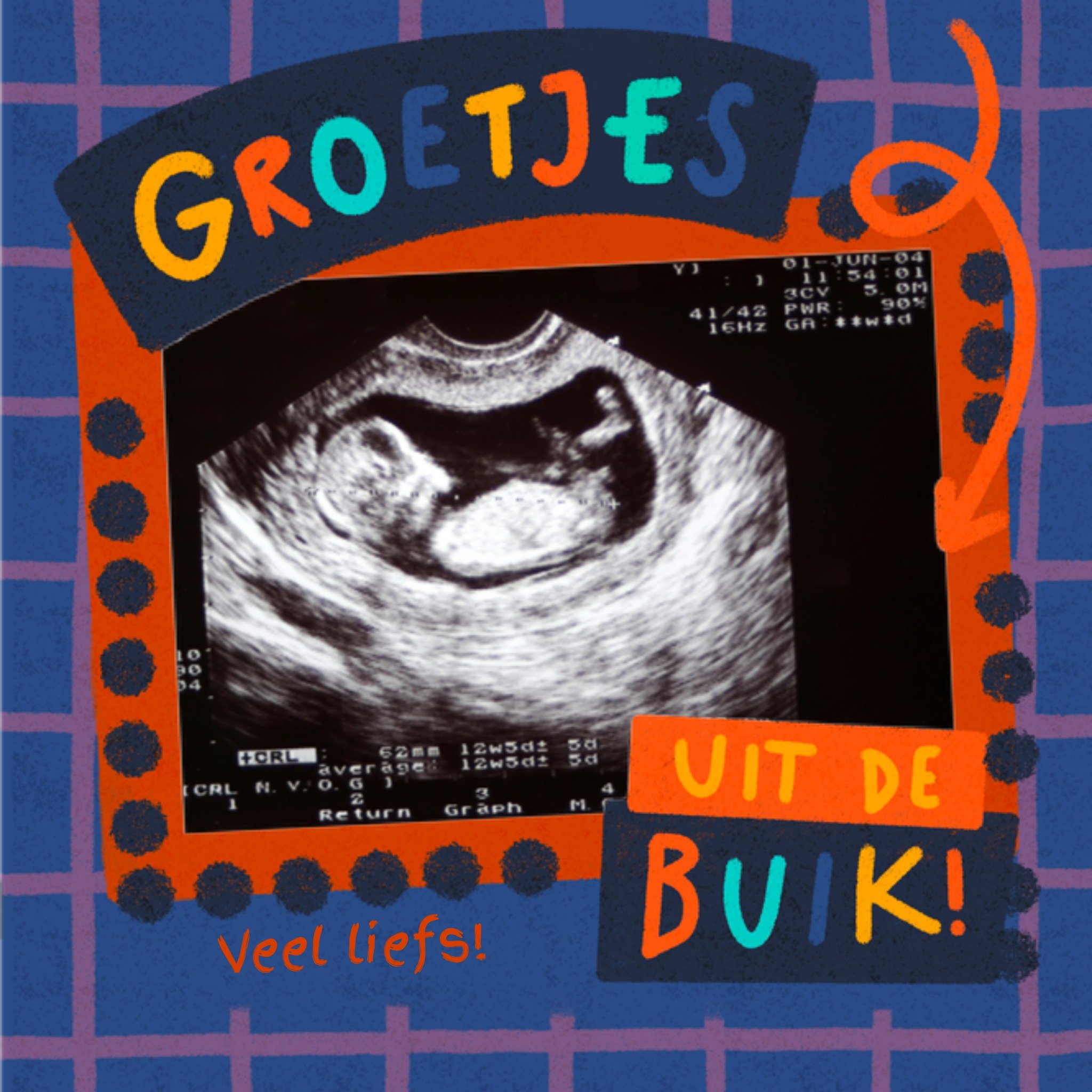 Greetz Vaderdag Groetjes uit de buik Vierkant