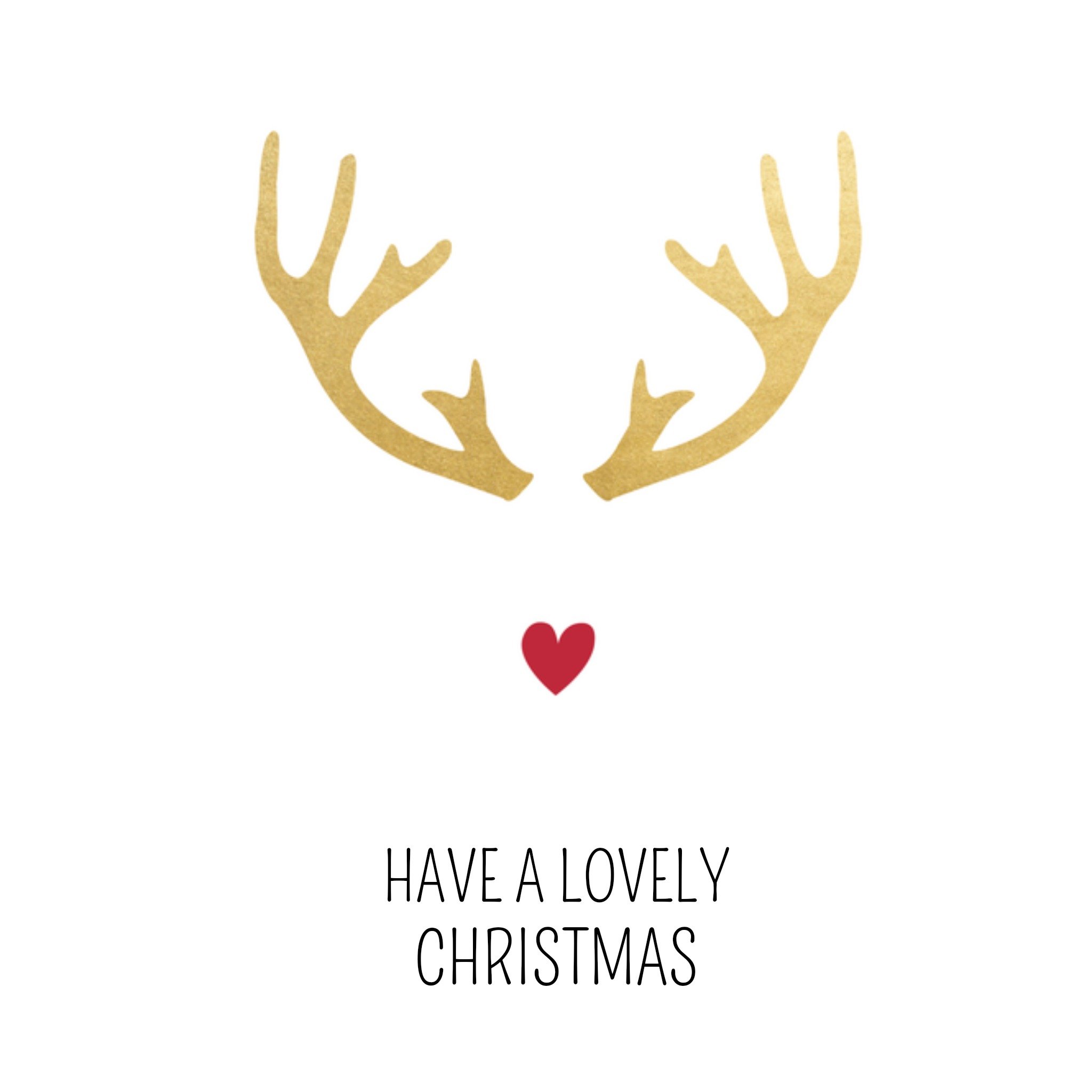 Greetz Kerstkaart rendier hartje Vierkant