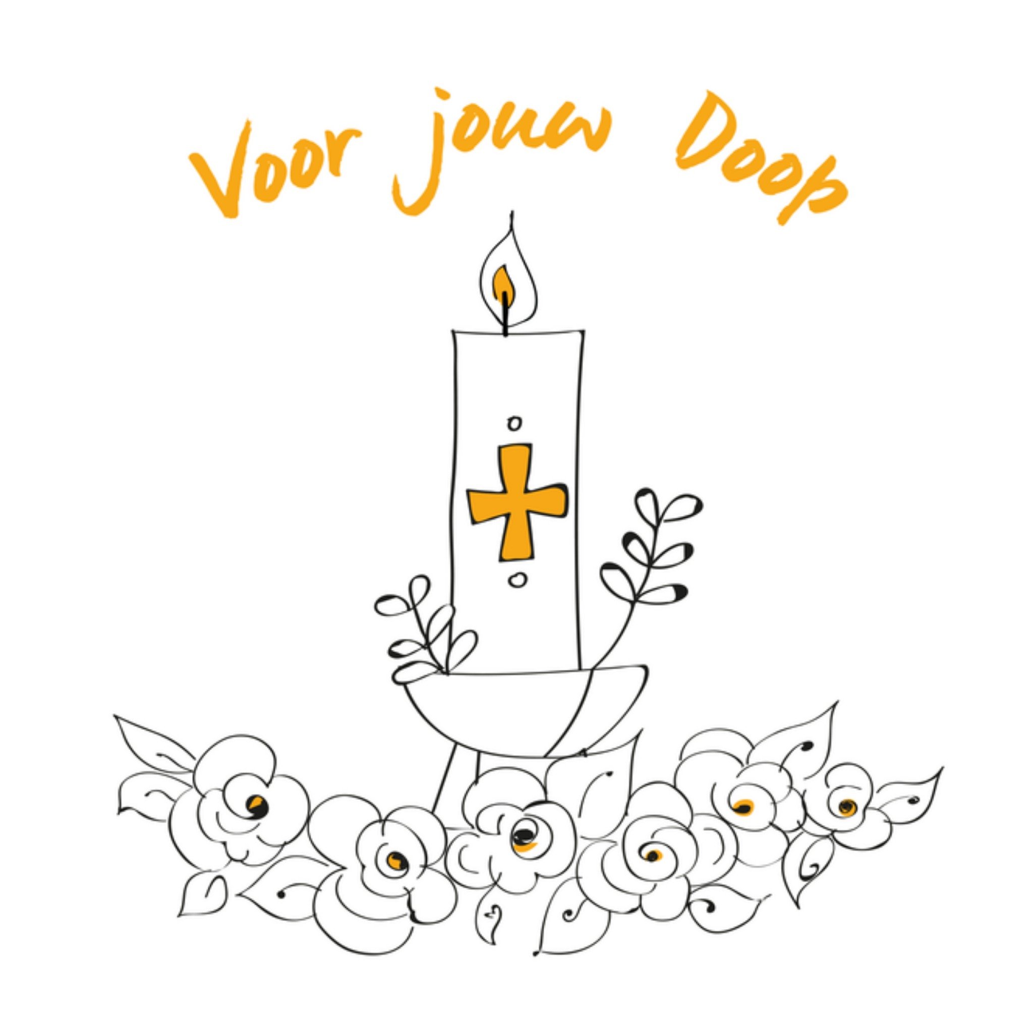 Davora Doop kaart Geel Vierkante Kaart Davora Ltd