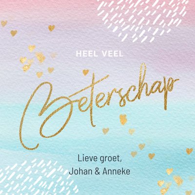 Aquarel Typografisch Hartjes Beterschap Kaart