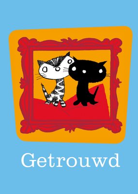 Fiep Westendorp | Huwelijkskaart | Kaart met kattenkoppel