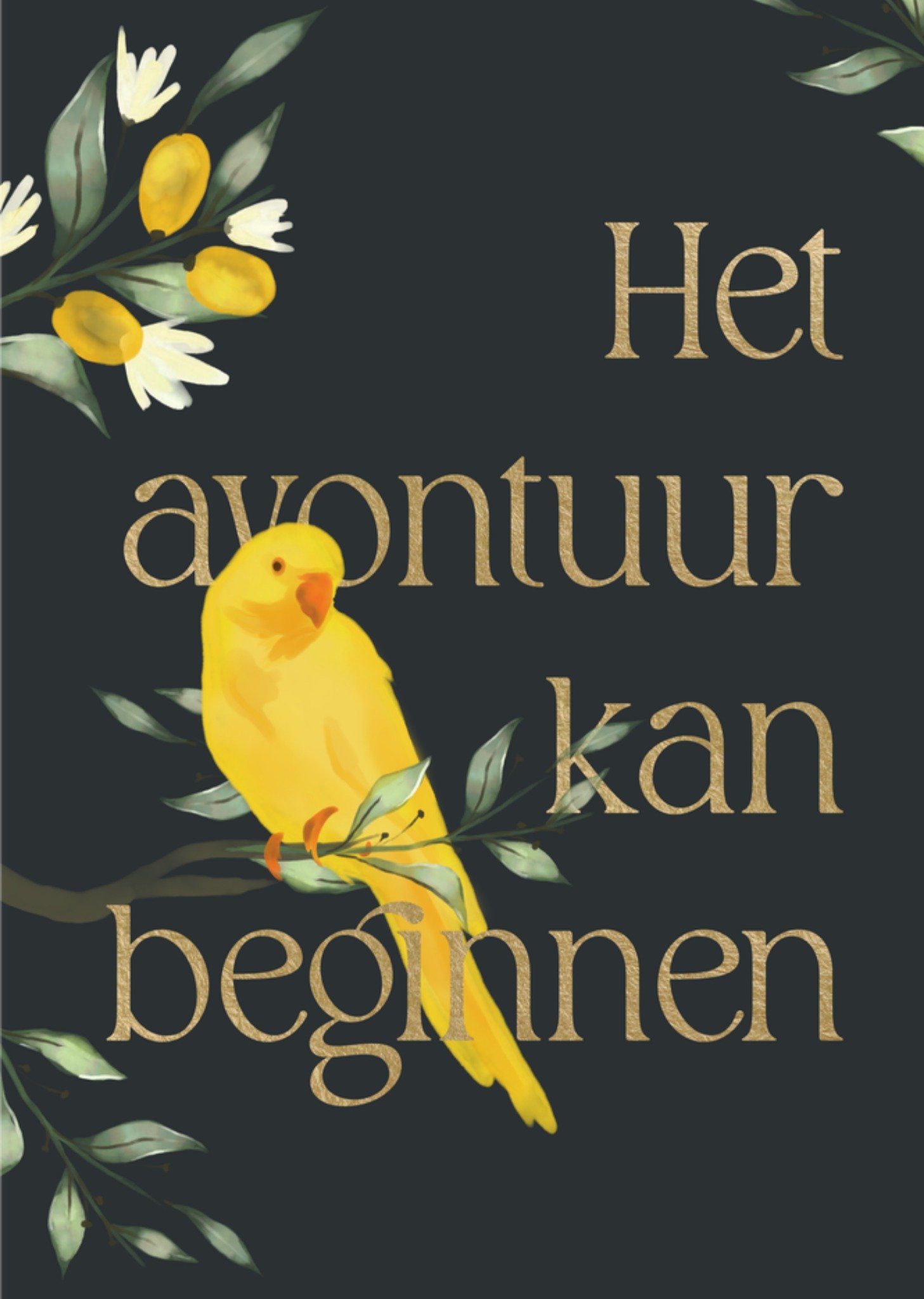 Huwelijkskaart Kanarie Vogel Avontuur Kaart Greetz