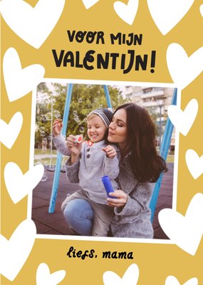 Voor Mijn Valentijn Hartjes Patroon Foto Upload Kaart