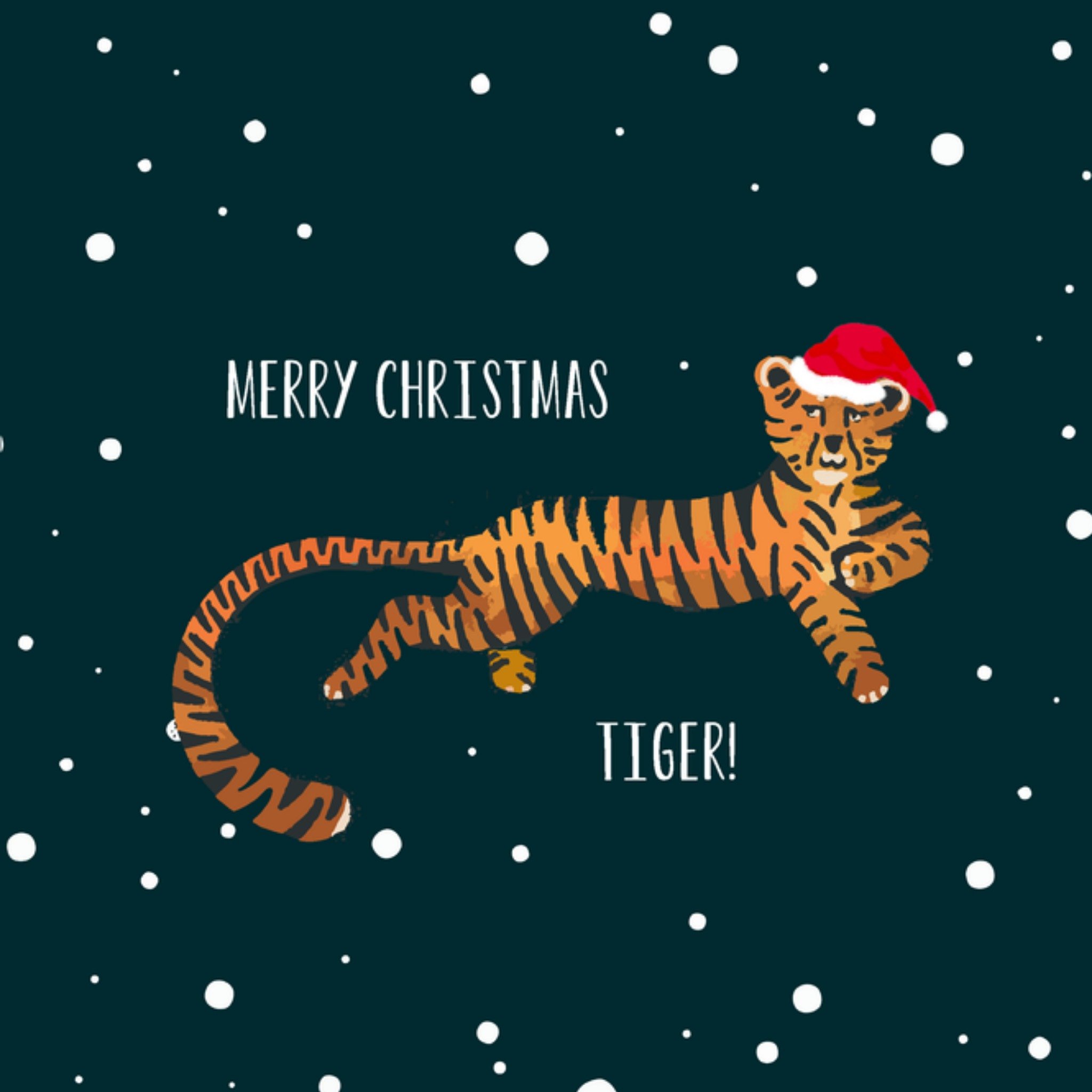 Greetz Kerstkaart Tiger Vierkant