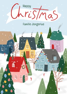 Greetz | Kerstkaart | Huisjes | Met naam