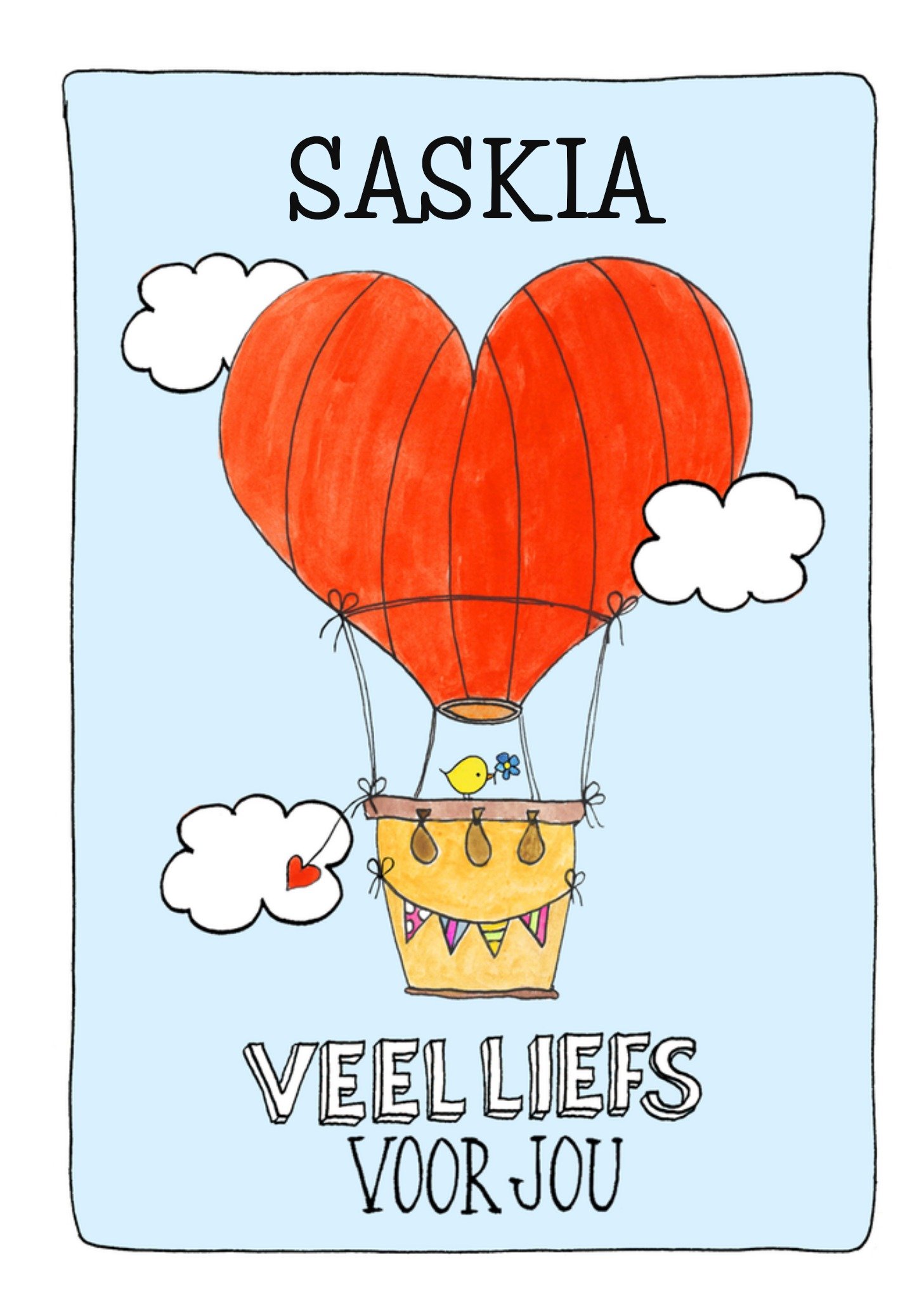 Zomaar kaart Veel Liefs Voor Jou Aanpasbaar tekst Kaart Sandysign