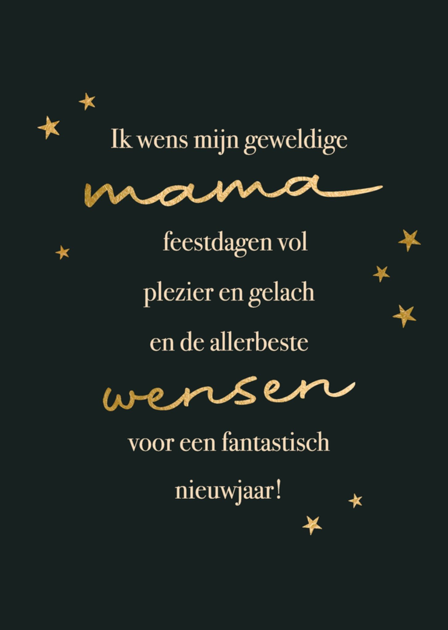 Nieuwjaarskaart Mama Sterren Kaart Greetz