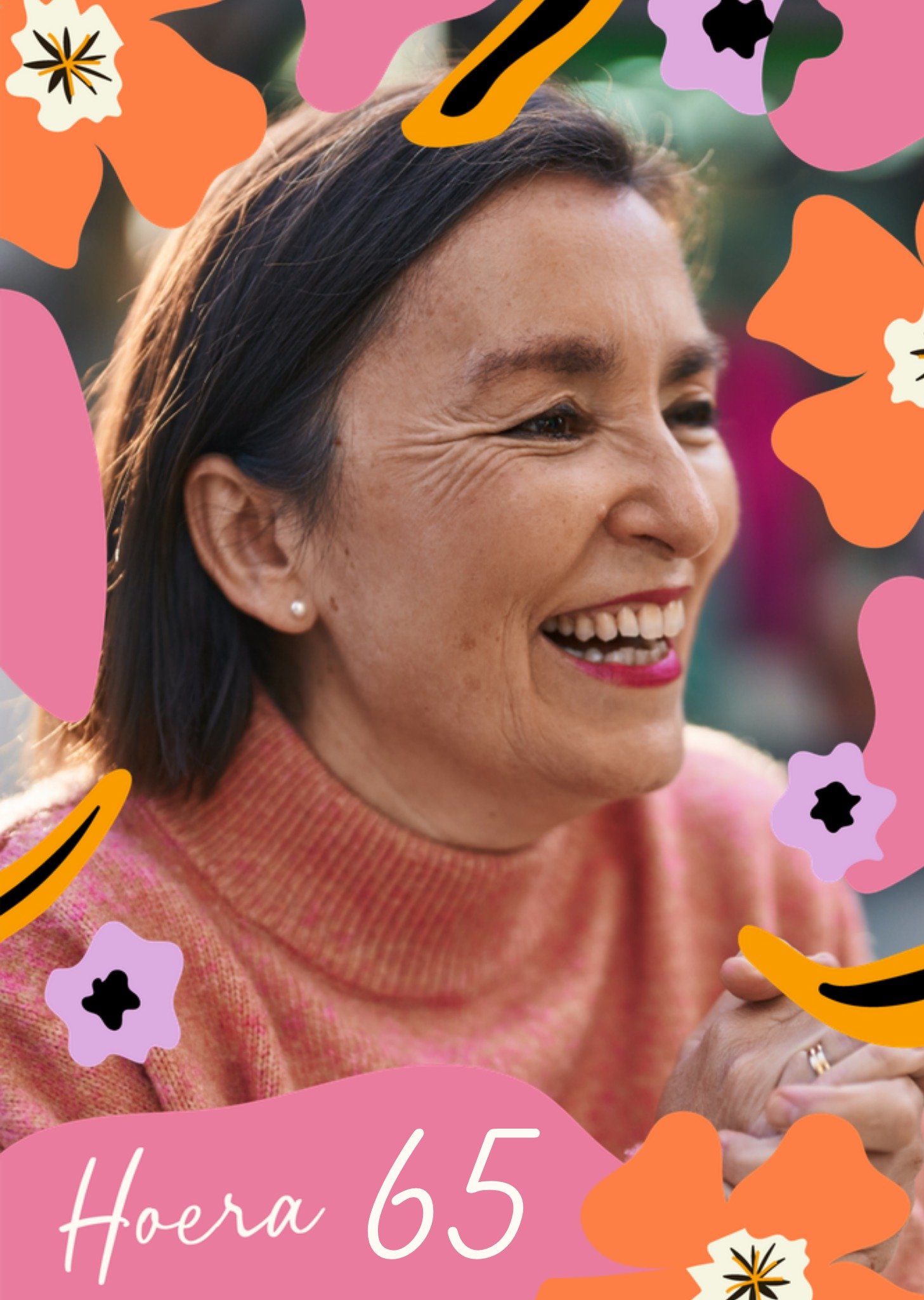 Verjaardagskaart Hoera 65 Fotokaart Aanpasbare tekst Kaart Greetz