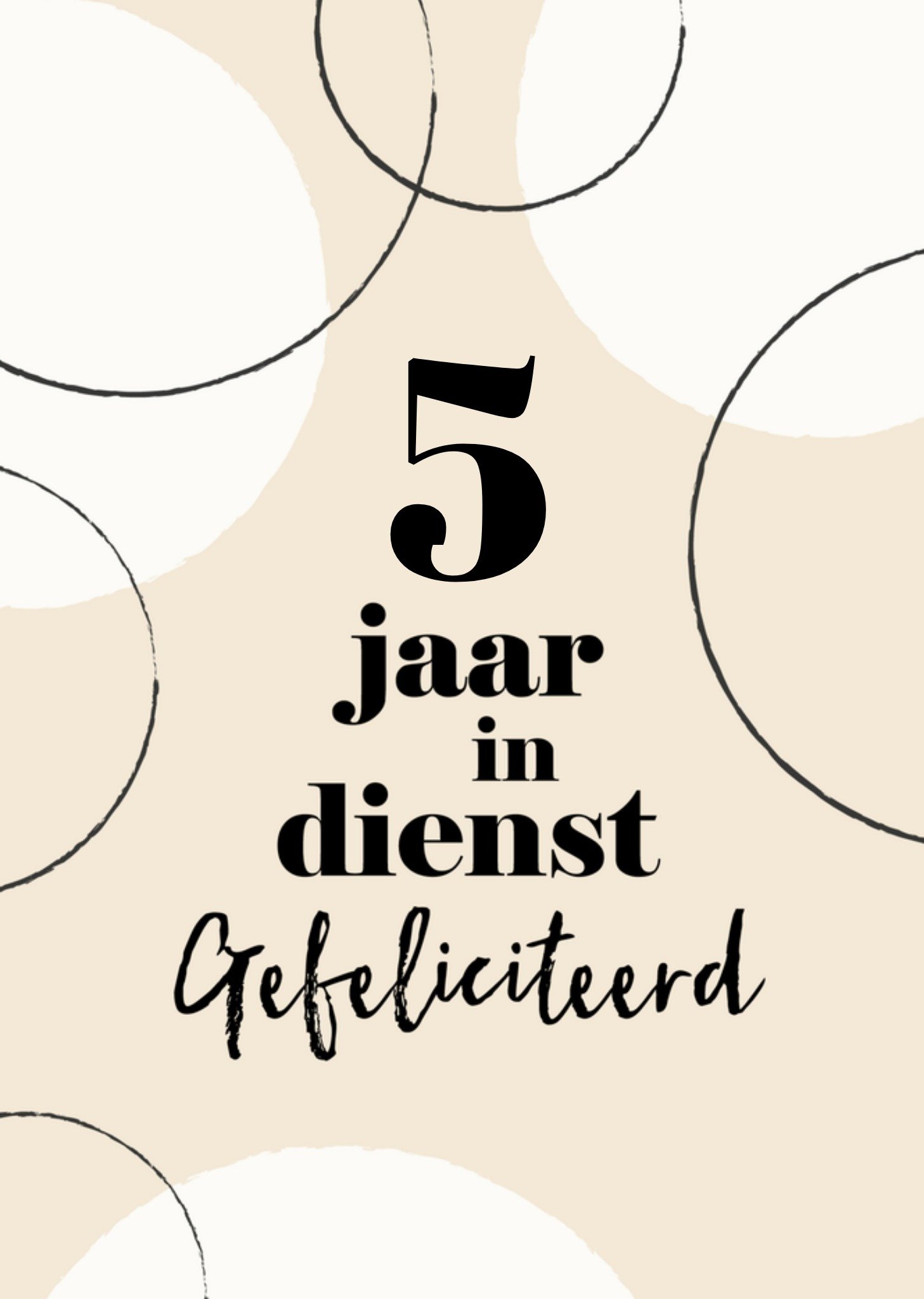 Jubileumkaart 5 jaar in dienst Greetz