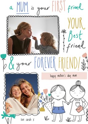 Een Mama Is Je Eerste Vriend Illustratie Foto Upload Mama Moederdag Kaart