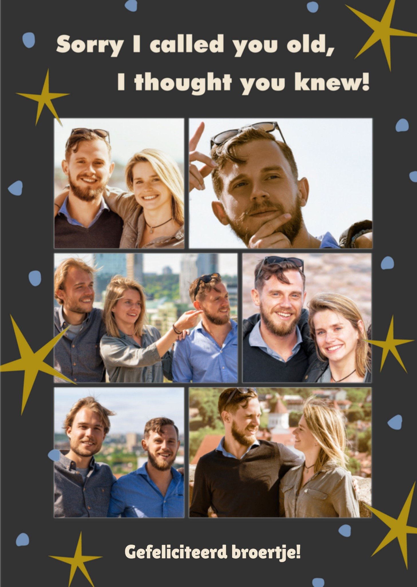 Verjaardagskaart Sterren Oud Greetz