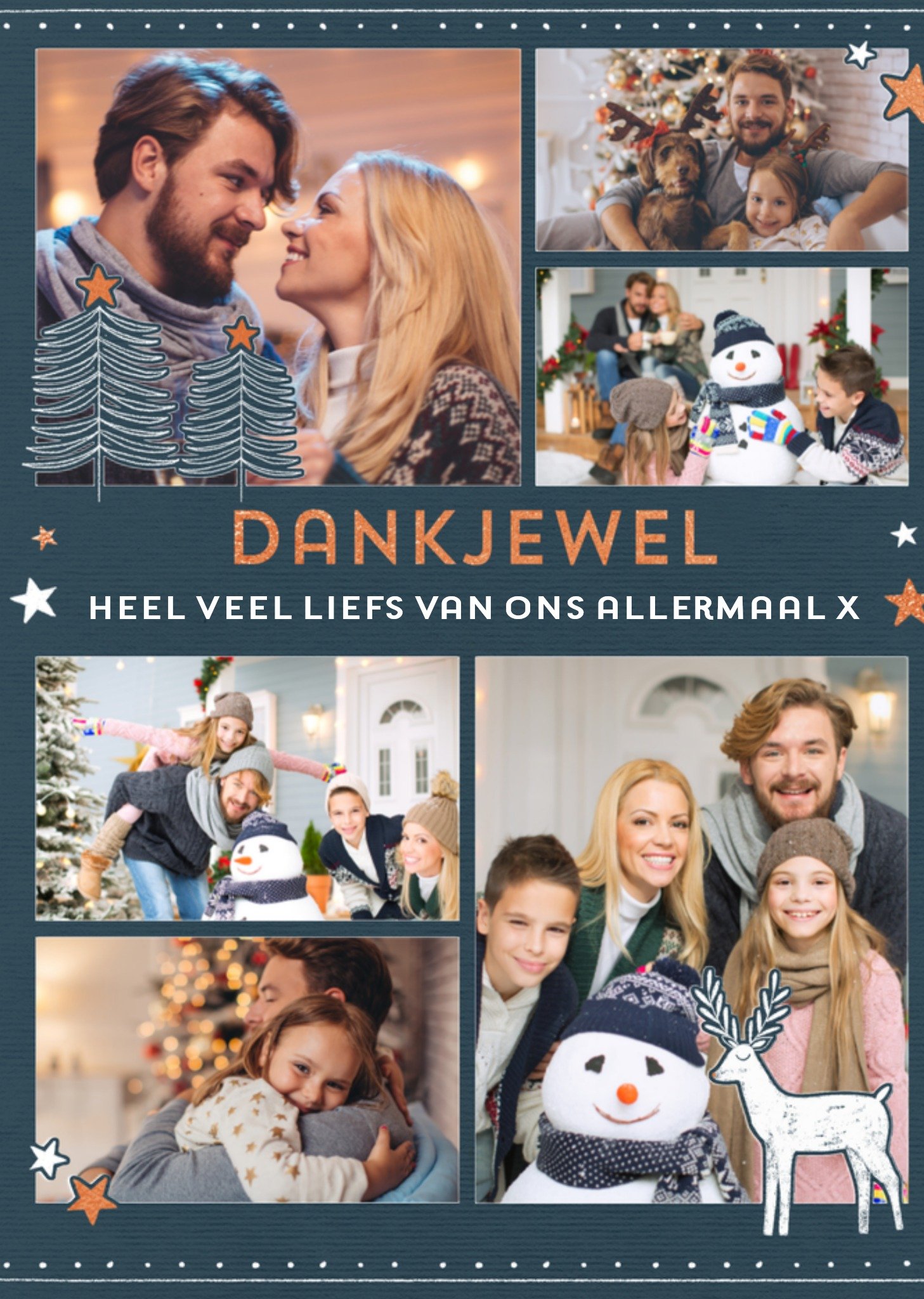 Greetz Kerstkaart Vrolijk Collage Standard Card