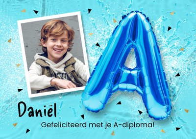 Ballonletter Foto Upload Zwemdiploma A Kaart