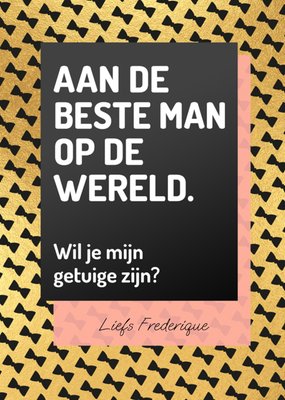 Wil Je Mijn Getuige Zijn Strikjes Patroon Typografisch Bruiloft Kaart