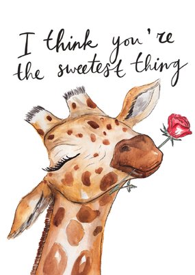 Maartje Bodt | Valentijnskaart | I Think You're The Sweetest Thing | Giraffe Illustratie