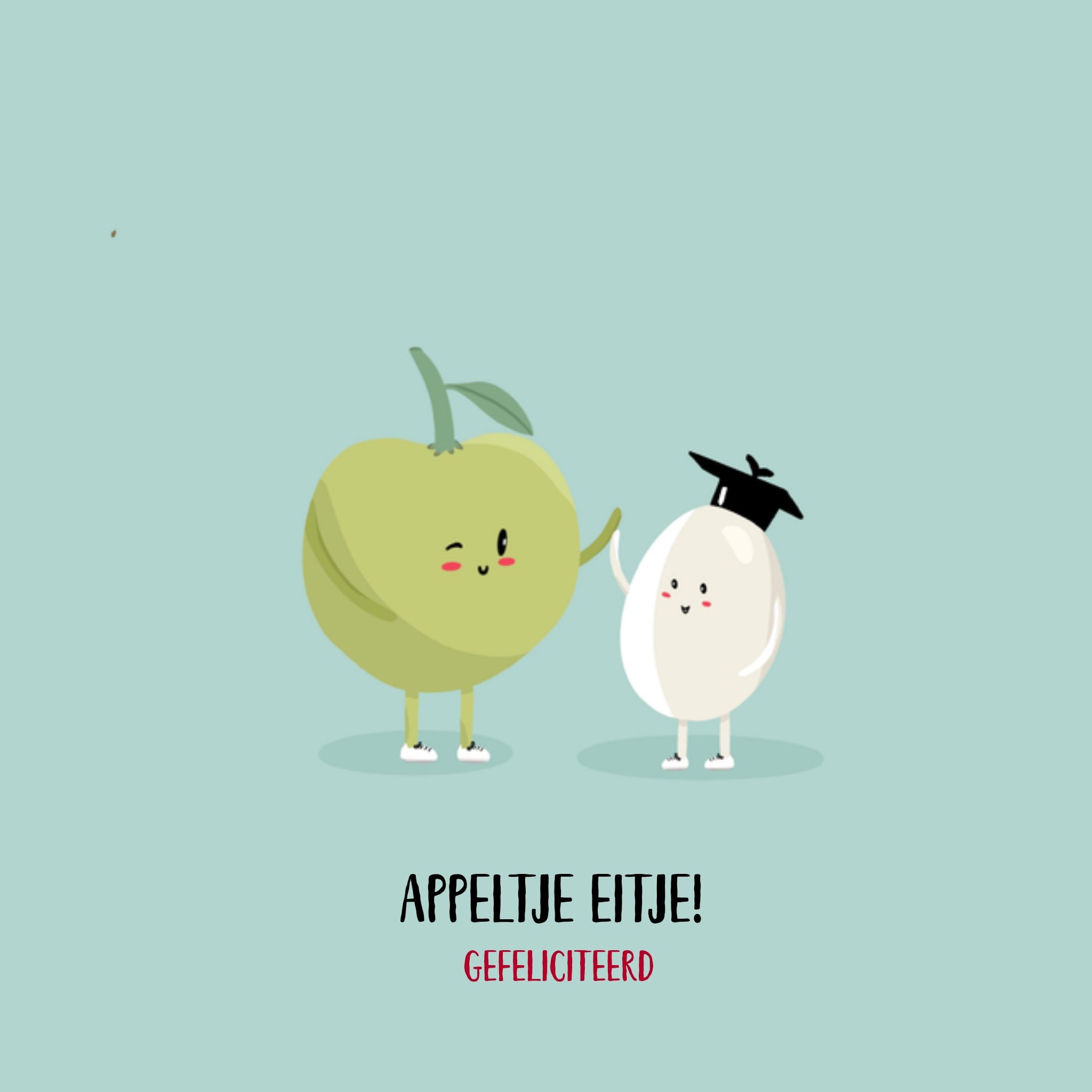 Greetz Geslaagd kaart appeltje eitje! Vierkant