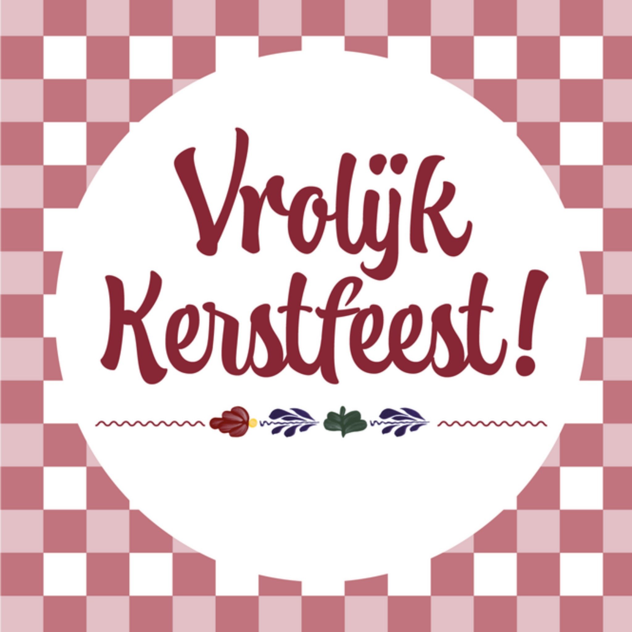 Kerstkaart Vrolijk kerstfeest Boerenbont