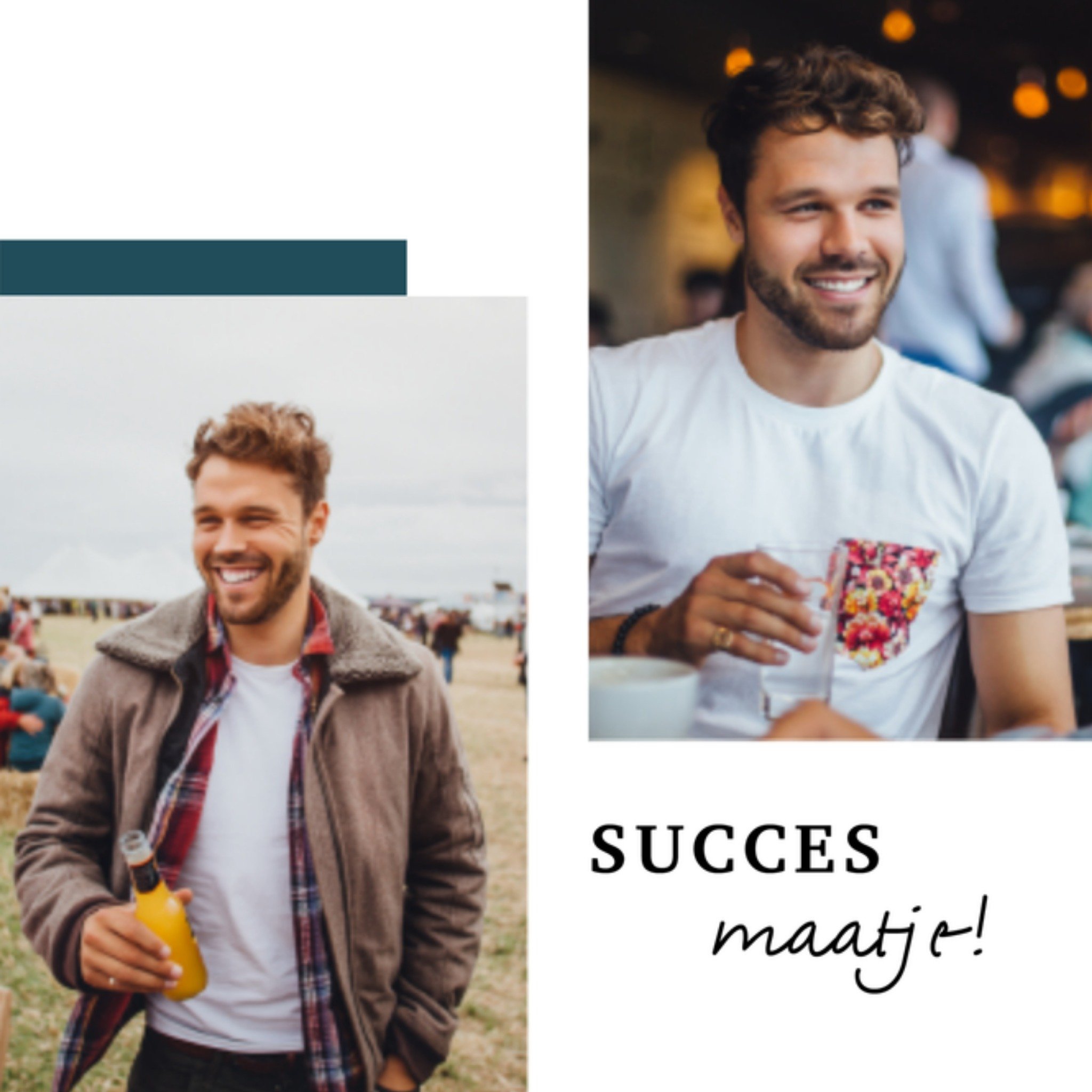 Greetz Succeskaart fotokaart maatje Vierkant