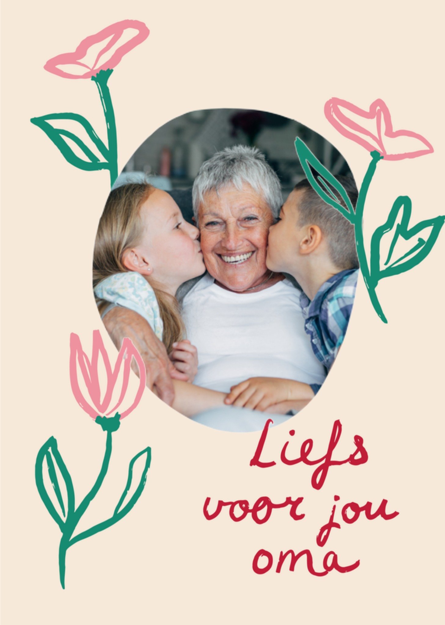 Valentijnskaart Bloemen Liefs voor jou Oma Greetz