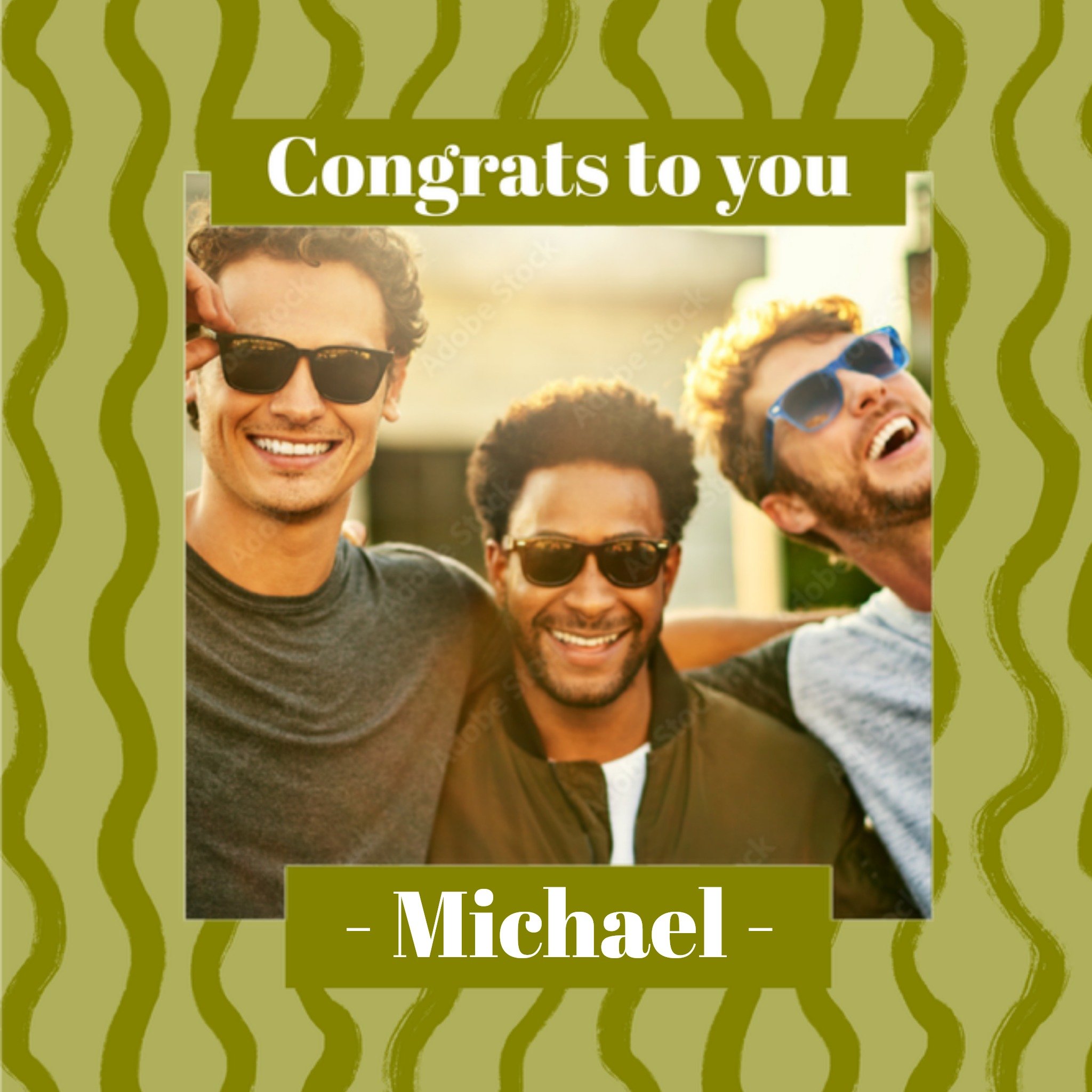 Greetz Verjaardagskaart Met foto Congrats to you Vierkant