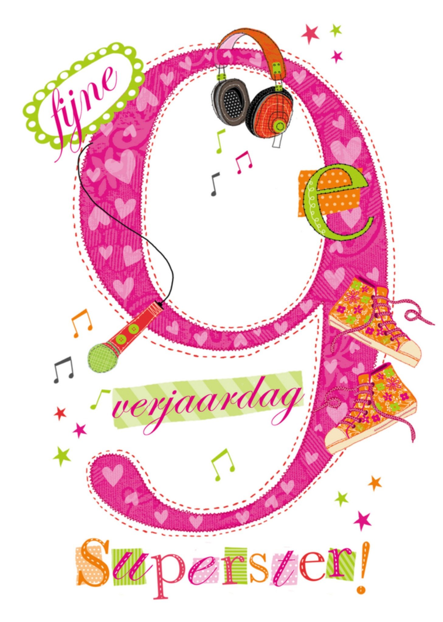 Abacus Verjaardagskaart 9 superster Kaart Abacus Cards